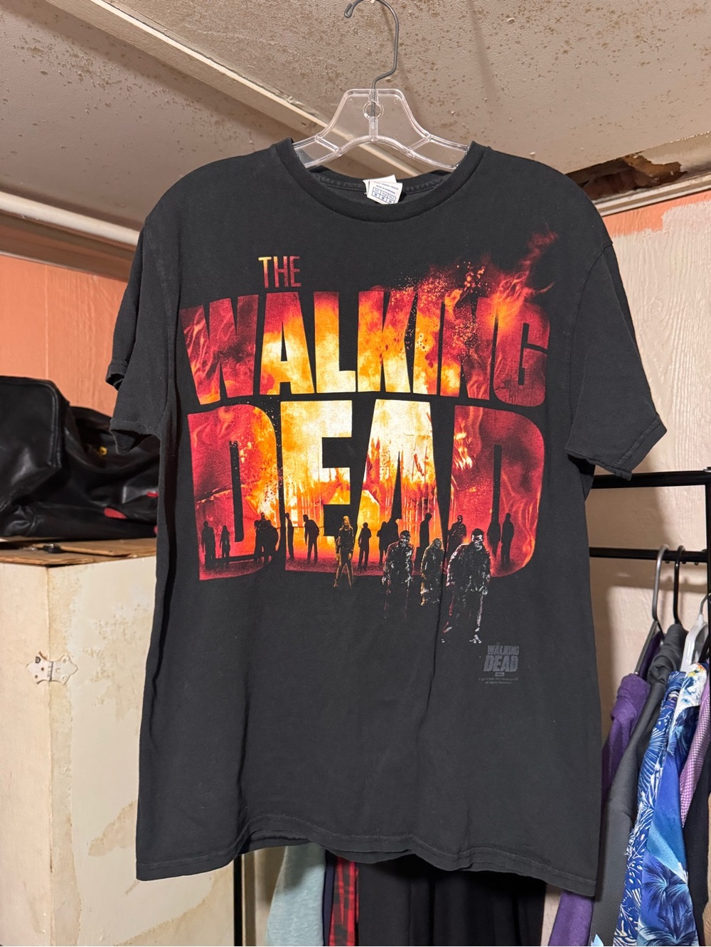 2013 AMC The Walking Dead Zombie Graphic T Shirt Mens M Black Horror TV Tee